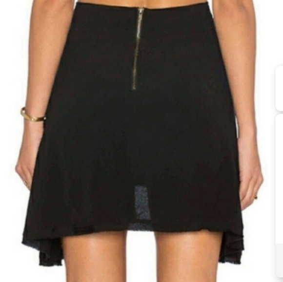 Free People black New York layered crepe mini skirt size 4 - Picture 6 of 8